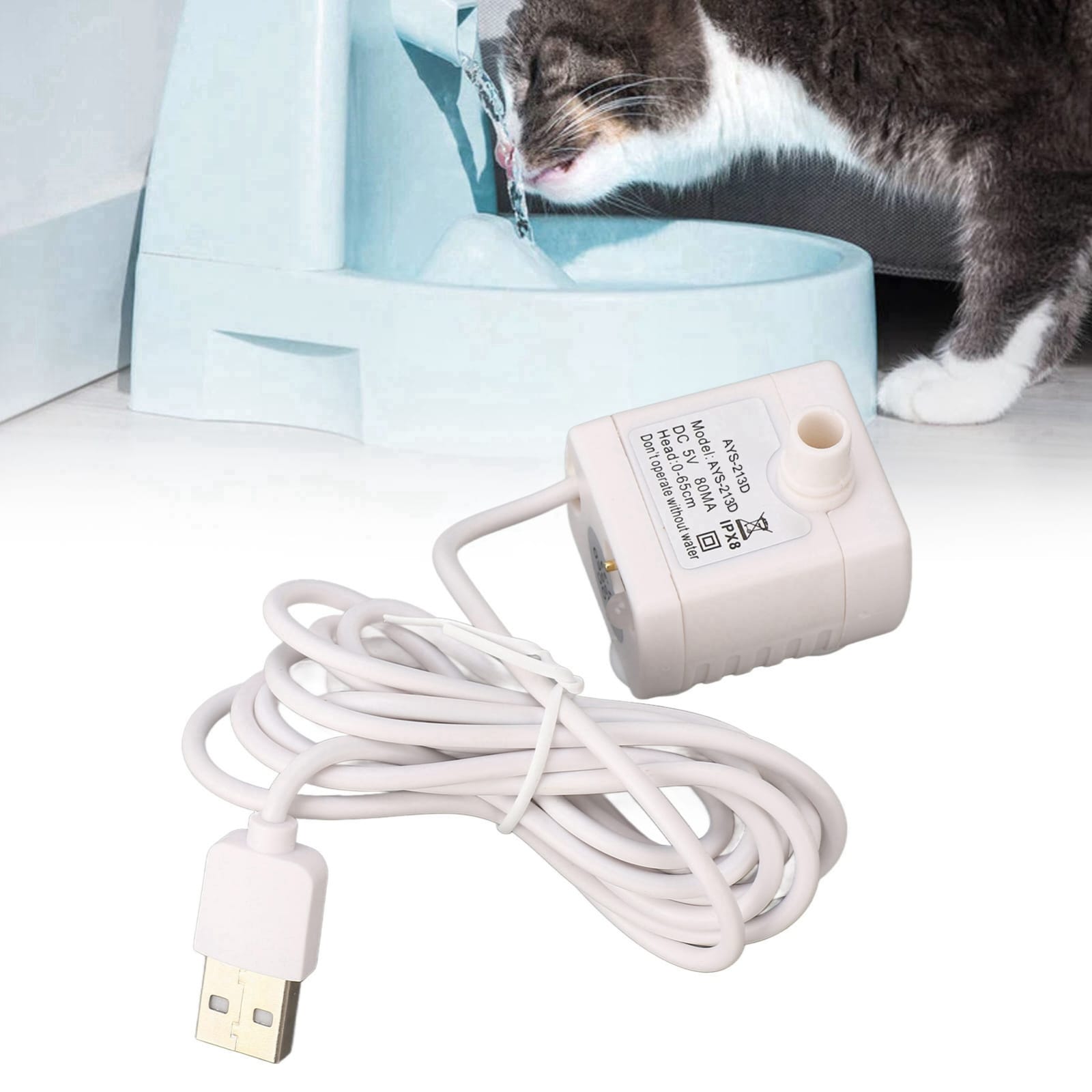 Bomba de agua sumergible USB para Fuentes de Mascotas AYSON AYS-200D
